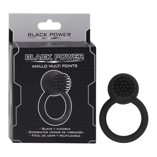 Anillo Vibrador Multi Points Silicona 7 Modos De Vibración by BLACK POWER