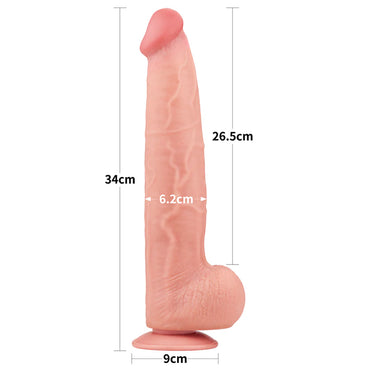 34.29CM'' King Sized Sliding Skin Dual Layer Dong Flesh