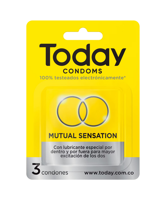 Today Látex Condones Mutual Sensation X3 Doble Lubricación by lamoresex