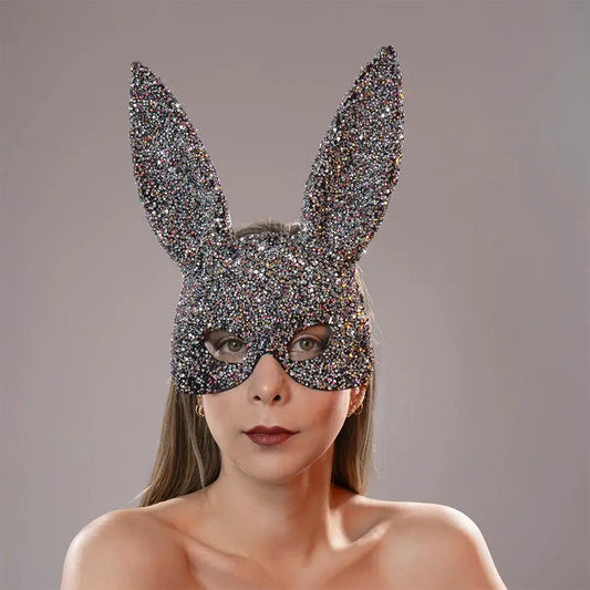 Foggia Máscara Bunny Gris Con Piedras Murano Imitación by SENSUAL LOVE