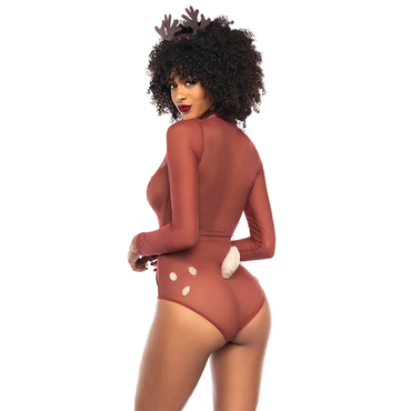 Disfraz Reno 3 Piezas Marrón Poliéster Elastano Incluye Body Manga by MAPALE