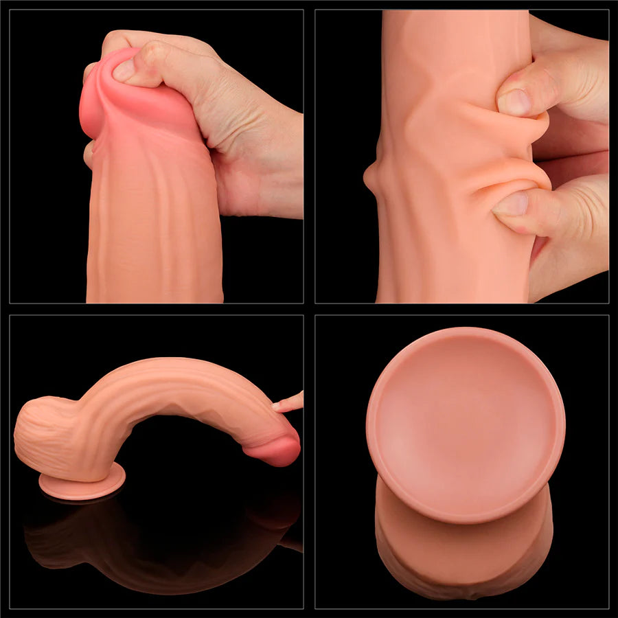 31CM'' King Sized Sliding Skin Dual Layer Dong