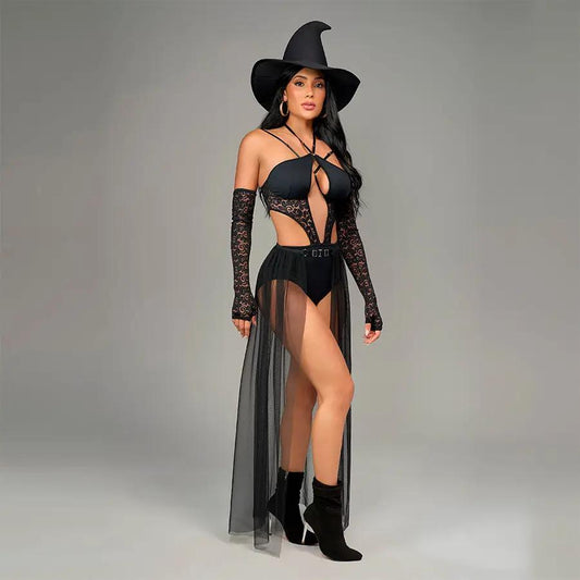 Samantha Witch Disfraz Bruja 3 Piezas Sombrero Poliéster Elastano by CEREZA LINGERIE