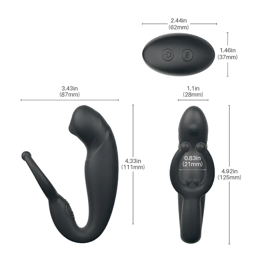 Demon Estimulador Próstata Silicona Con 9 Programas Y Control Remoto by SHANDE