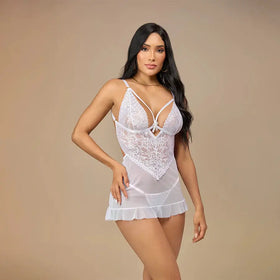 Lamore Babydoll De Encaje Con Nylon Y Elastano Escote Profundo by SEXSHOPLAMORE
