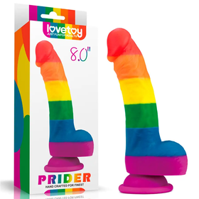 Prider Silicona Arcoíris 8 Pulgadas Con Ventosa Dispositivo Íntimo by LOVETOY