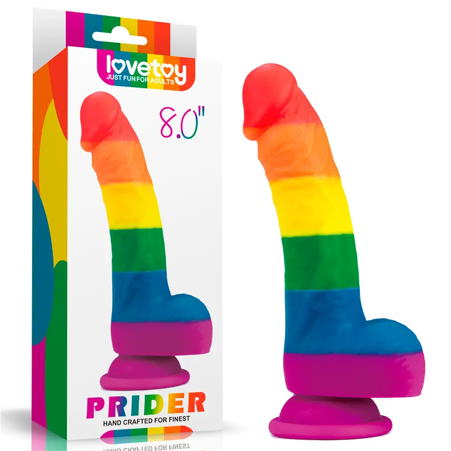 Prider Silicona Arcoíris 8 Pulgadas Con Ventosa Dispositivo Íntimo by LOVETOY