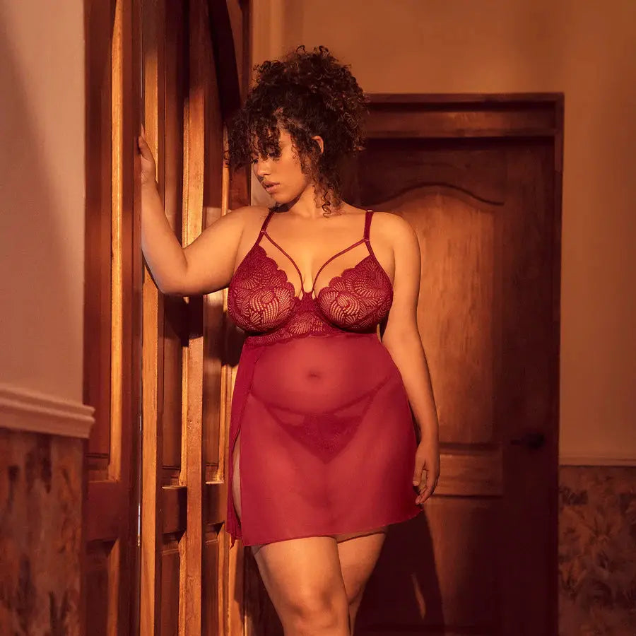 Babydoll Con Varilla Poliamida Elastano Aberturas Laterales by SEXSHOPLAMORE