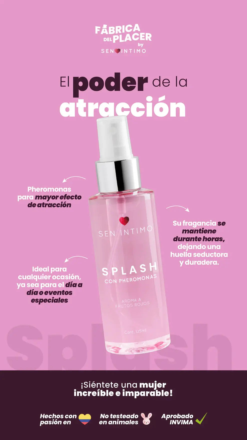 Sen Intimo Splash Con Feromonas Fragancia Dulce Y Notas Atractivas by lamoresex