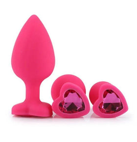 Silly Accesorio De Silicona Fucsia Con Base En Forma De Corazón Joya by lamoresex
