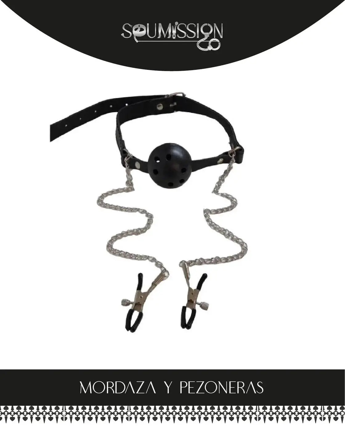 Set Mordaza Y Pezoneras De Silicona Con Ajuste Ajustable by lamoresex
