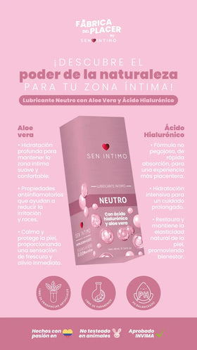 Sen Intimo Lubricante Neutro Aloe Vera y Ácido Hialurónico 55 ml by lamoresex