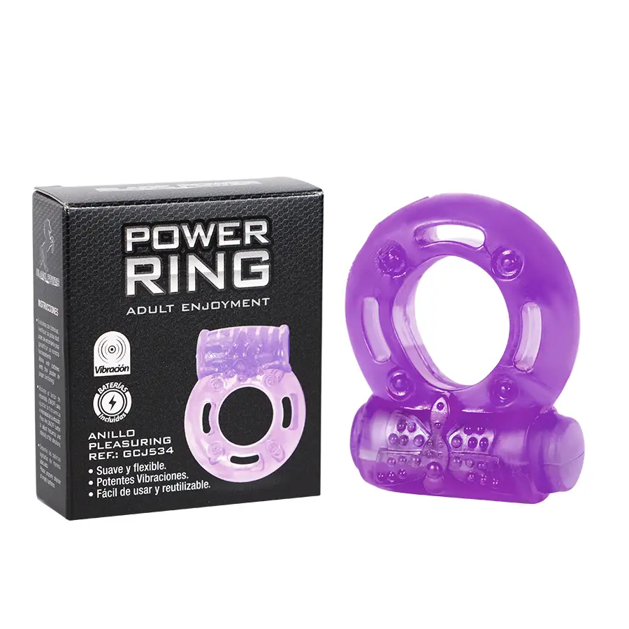 Anillo Vibrador De Silicona Médica Con Apretado Y Vibración by BLACK POWER
