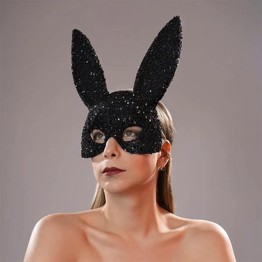Máscara Bunny Foggia Negro Plástico Y Poliéster Con Orejas by SENSUAL LOVE