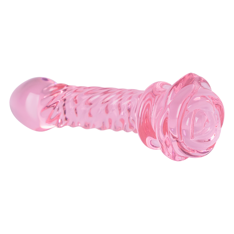 Dispositivo De Vidrio Rosa Con Superficie 3D Y Base Rosa Decorativa by SEXGLASS