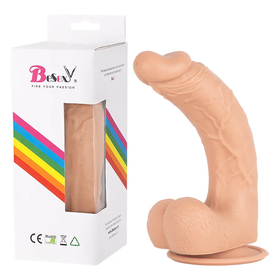 Dispositivo De Silicona Médico Realista Semi Curvo Con Base Ventosa 20 Cm by BESEXY