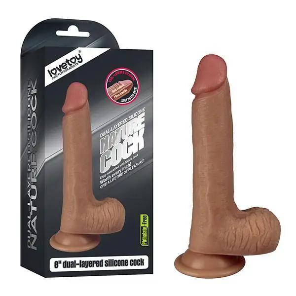 Silicona Líquida Marrón Doble Capa Con Base De Succión Núcleo Firme by LOVETOY