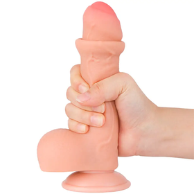 Dispositivo Realista 7 Pulgadas En Silicona Doble Capa Base De Succión by LOVETOY