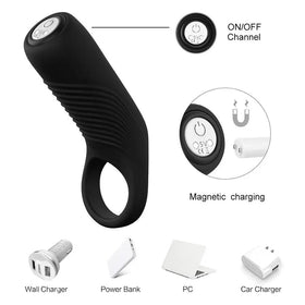 Anillo Vibrador Lure Silicona Con 9 Modos De Vibración by SHANDE