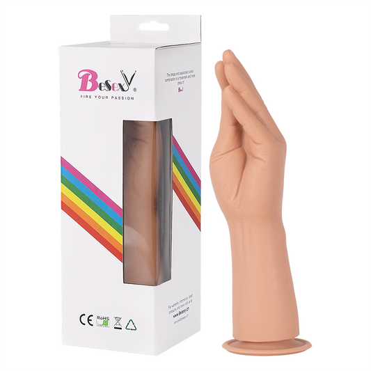 Forma Mano Silicona Médica Base Ventosa 28 Cm Color Carne by BESEXY