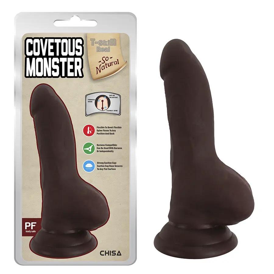 Covetous Monster Inserto Silicona Base Ventosa Arnés Compatible Café by CHISA