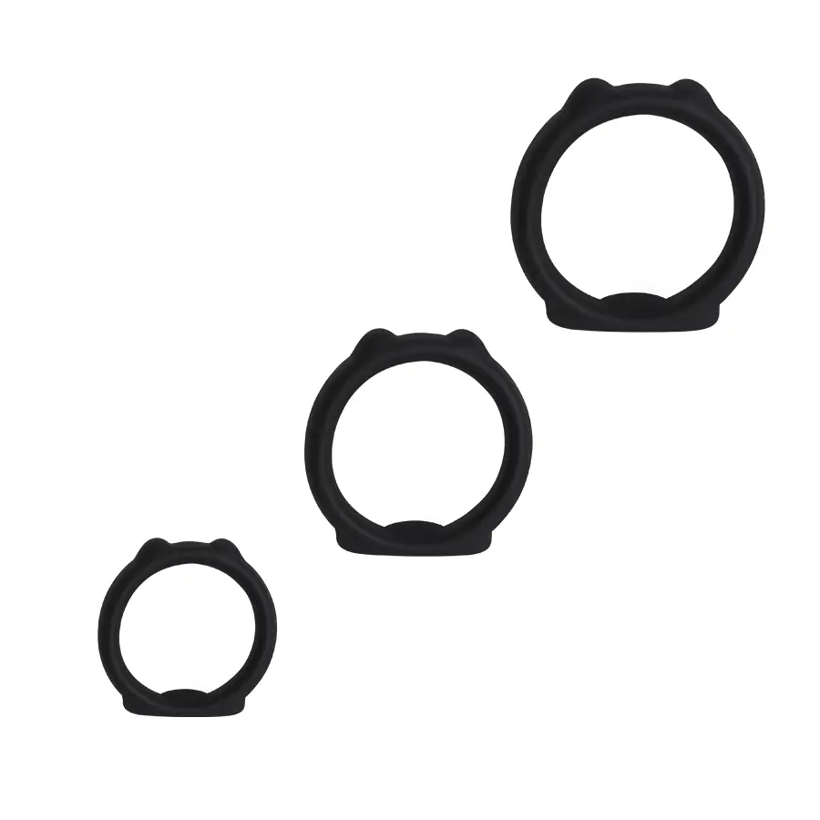 Little Cats Anillos Flexibles de Silicona Tres Diámetros Ajuste Seguro by BLACK POWER