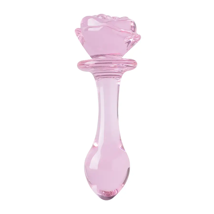 Dispositivo De Cristal Con Rosa En La Base Textura Lisa by SEXGLASS