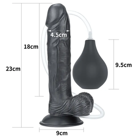 Dispositivo De Placer Silicona Realista 9 Pulgadas Negro by LOVETOY