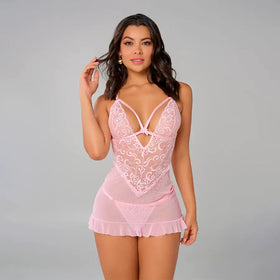 Lamore Babydoll De Encaje Con Nylon Y Elastano Escote Profundo by SEXSHOPLAMORE