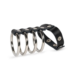 Anillo Patrón de Metal con Correa de Cuero Sintético y Cuatro Aros by SLUT