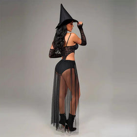 Samantha Witch Disfraz Bruja 3 Piezas Sombrero Poliéster Elastano by CEREZA LINGERIE