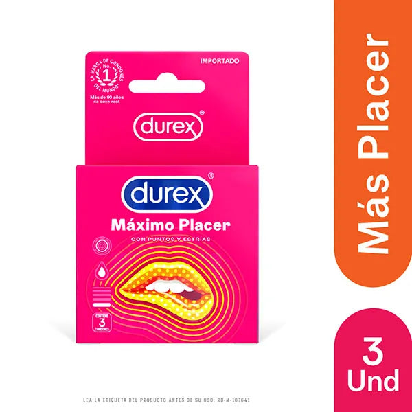 CONDONES DUREX MAXIMO PLACER X3