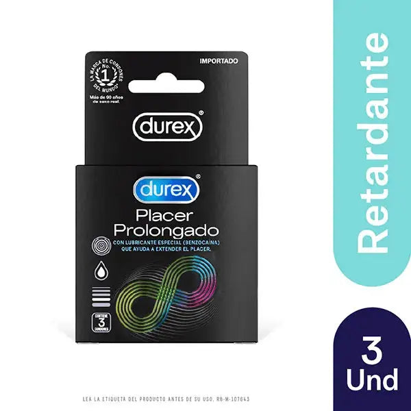 Durex Latex Placer Prolongado Con Lubricante De Silicona Y Benzocaína by lamoresex