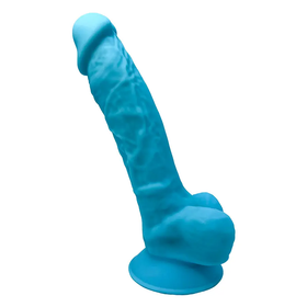 Dispositivo Realista De Silicona Doble Densidad Con Ventosa Potente Azul by SILEXD