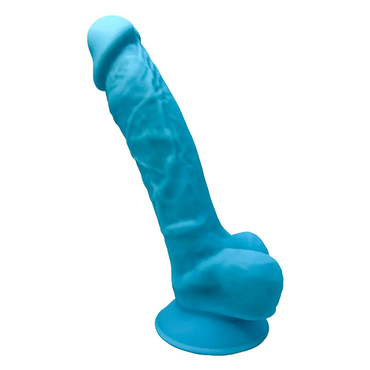 Dispositivo Realista De Silicona Doble Densidad Con Ventosa Potente Azul by SILEXD