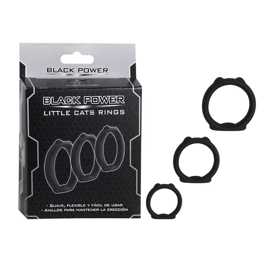 Little Cats Anillos Flexibles de Silicona Tres Diámetros Ajuste Seguro by BLACK POWER