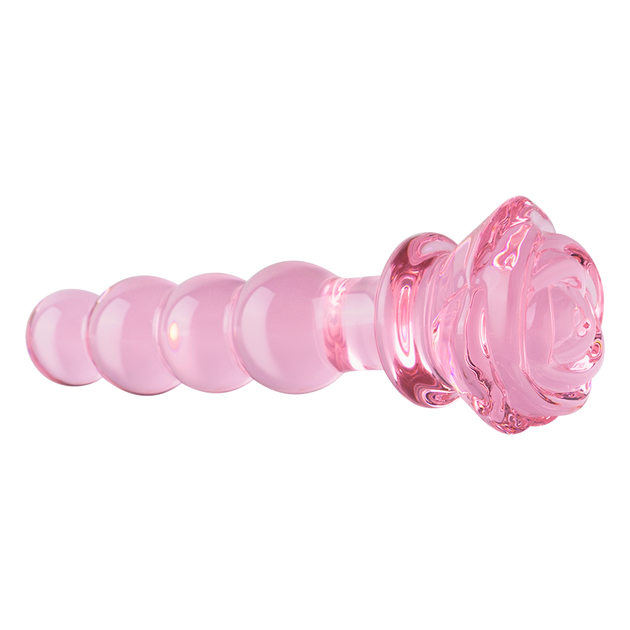 Juguete De Vidrio Con Nódulos Y Textura Rosa En Base Decorativa by SEXGLASS