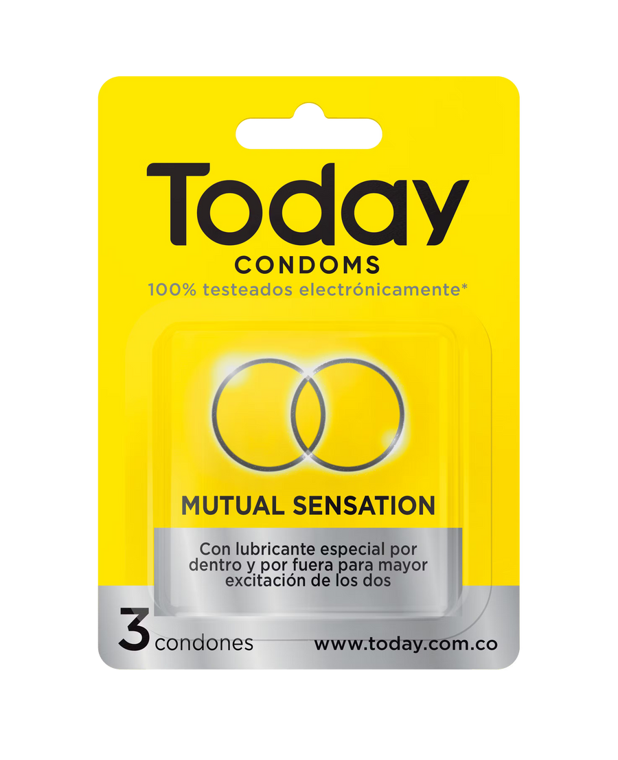 Today Látex Condones Mutual Sensation X3 Doble Lubricación by lamoresex