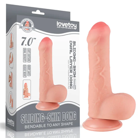 Dispositivo Realista 7 Pulgadas En Silicona Doble Capa Base De Succión by LOVETOY
