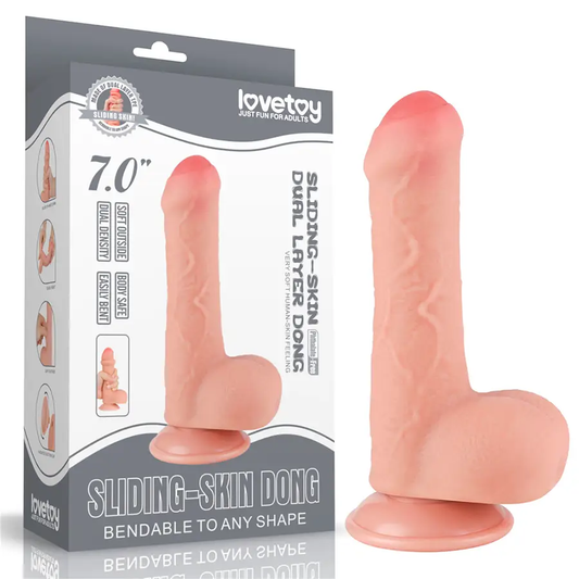Dispositivo Realista 7 Pulgadas En Silicona Doble Capa Base De Succión by LOVETOY
