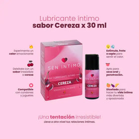 Lubricante Íntimo Caliente con Sabor a Cereza 30 ml – Sen Íntimo by SEXSHOPLAMORE