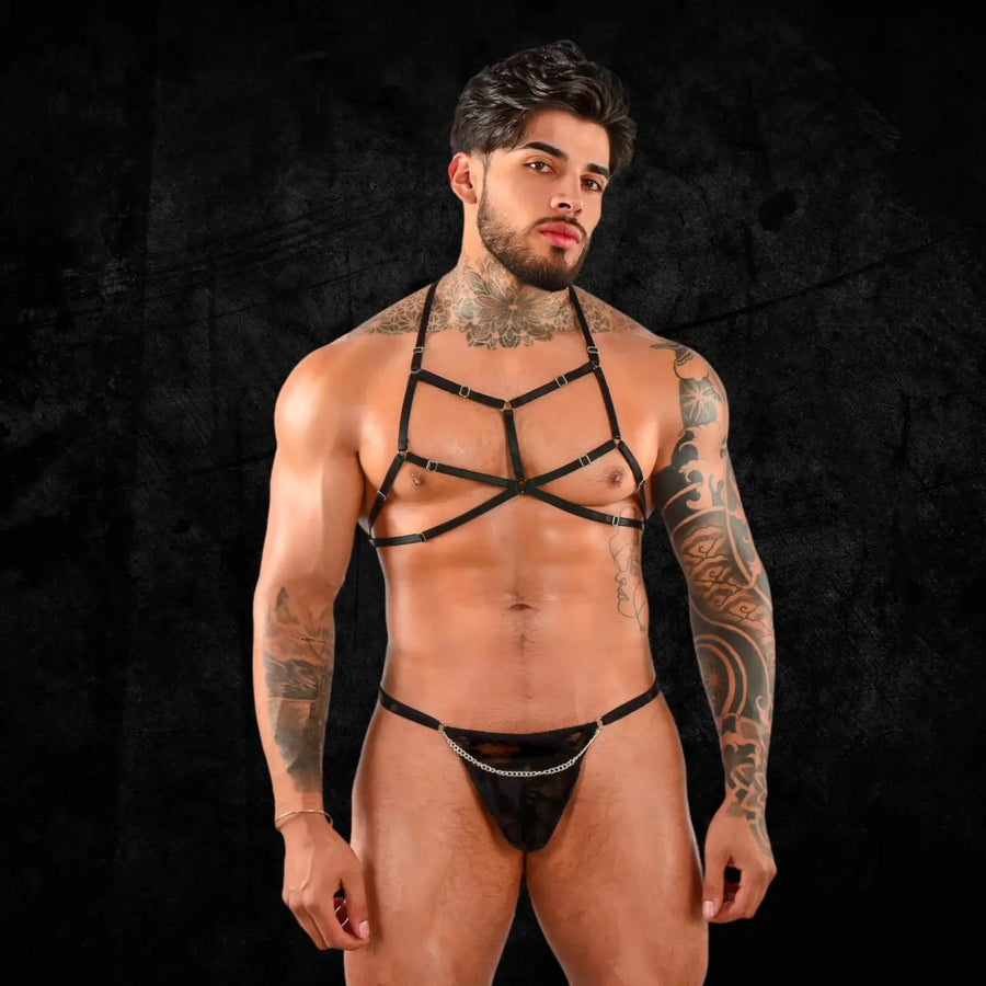 Sebastián Tanga Cadena Elástico Con Cadenas Metálicas by lamoresex