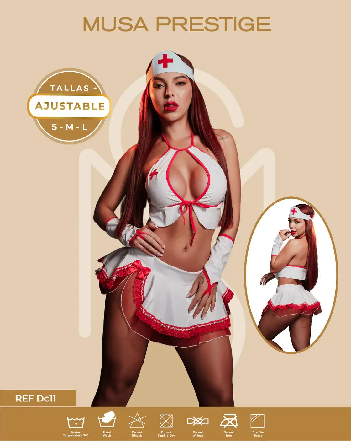 Musa Disfraz Enfermera, Materiales de Alta Calidad y Elástico by lamoresex