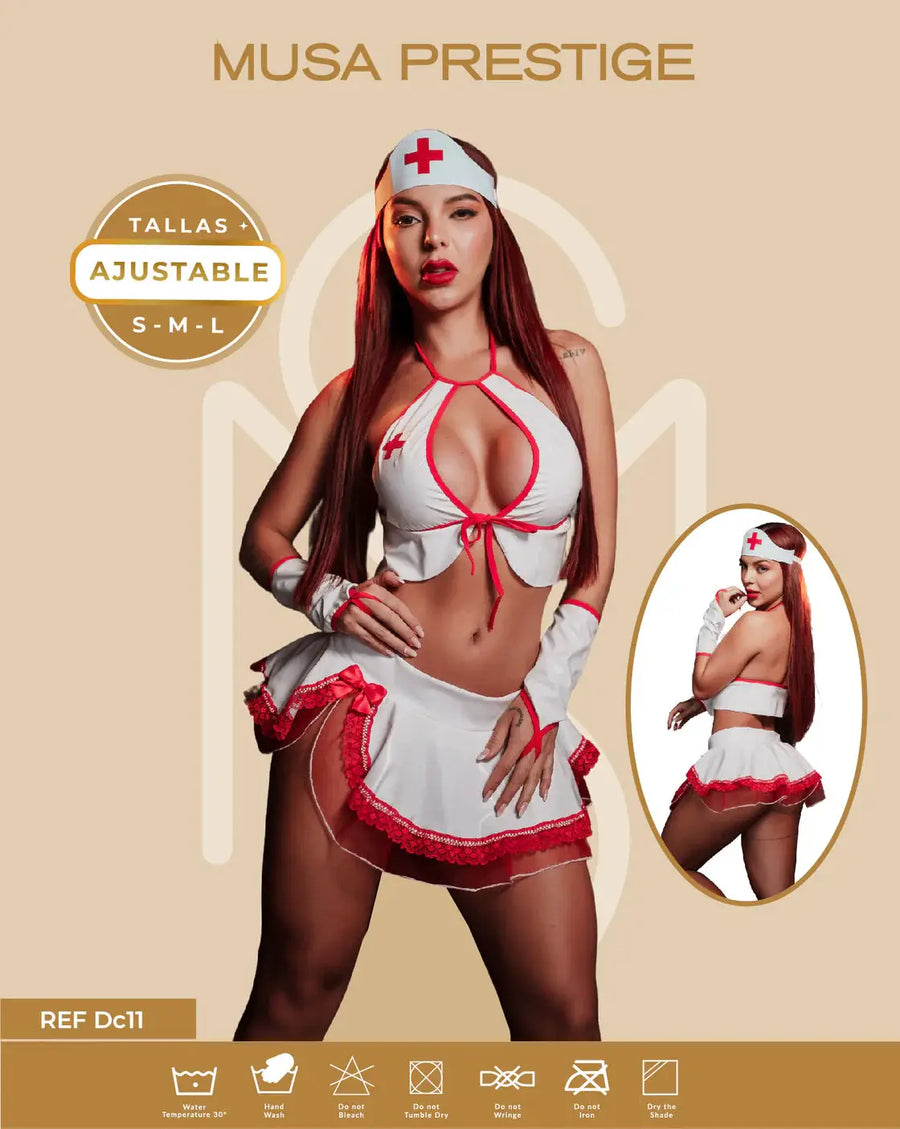 Musa Disfraz Enfermera, Materiales de Alta Calidad y Elástico by lamoresex
