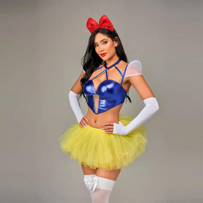 Disfraz Snow White 4 Piezas Para Mujer Poliéster Elastano Con Diadema by CEREZA LINGERIE