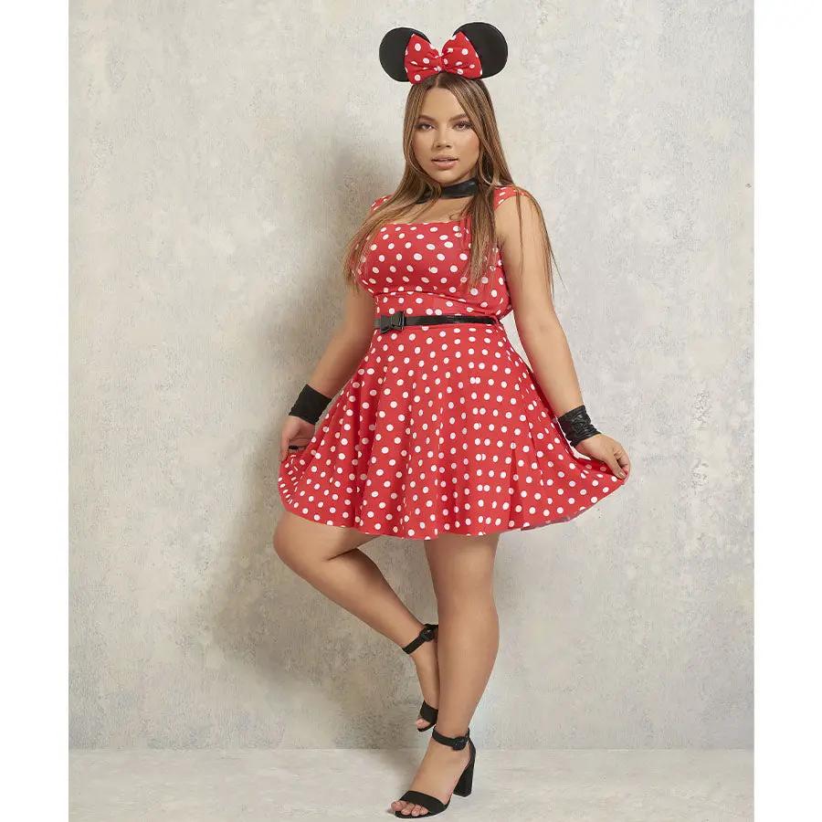 Disfraz Minnie Mouse Retro En Poliéster Y Elastano 4 Piezas by CEREZA LINGERIE
