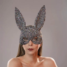 Foggia Máscara Bunny Gris Con Piedras Murano Imitación by SENSUAL LOVE