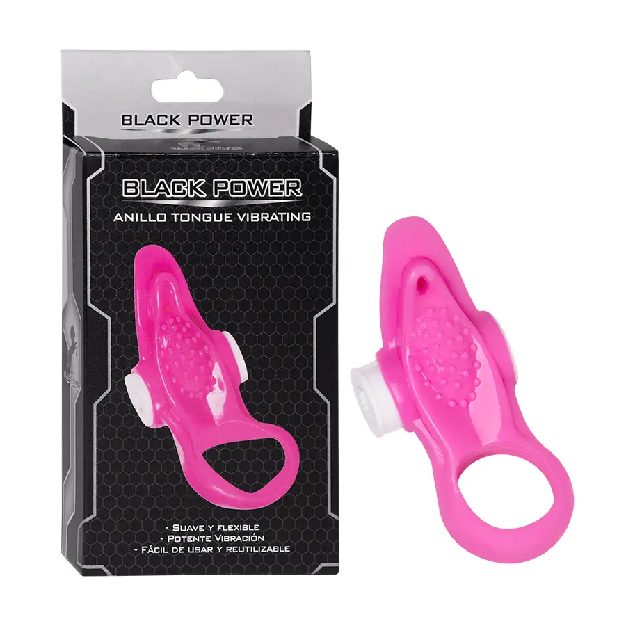 Anillo Vibrador Silicona Forma Ergonómica Vibración by BLACK POWER
