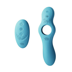Jessica Set Masajeador De Lujo Silicona Azul Royal Con Control Remoto by ZALO