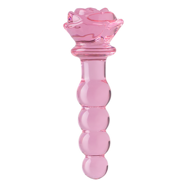 Juguete De Vidrio Con Nódulos Y Textura Rosa En Base Decorativa by SEXGLASS